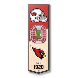 YouTheFan - Arizona Cardinals 6'' x 19'' 3D StadiumView Banner - Multicolor