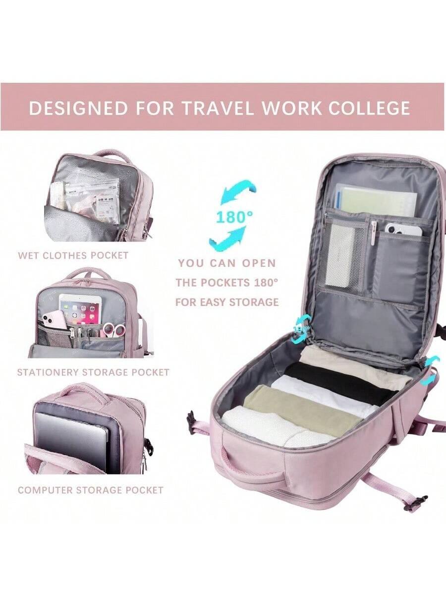 DESIGNED FOR TRAVEL WORK COLLEGE

- WET CLOTHES POCKET
- STATIONERY STORAGE POCKET
- COMPUTER STORAGE POCKET

YOU CAN OPEN THE POCKETS 180° FOR EASY STORAGE
