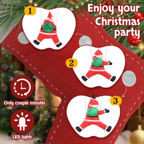 1. Enjoy your Christmas party  
2. Only couple minutes  
3. LED lights