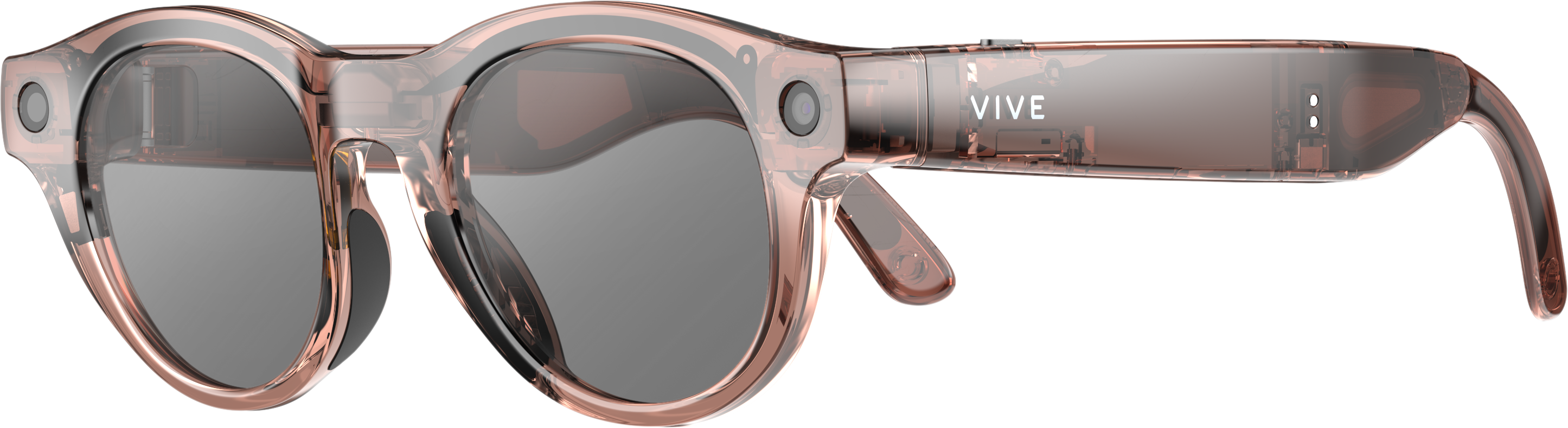 Alt View 4. HTC - VIVE Eagle™ AI Glasses – Round, Sunglass Lens - Clear Brown.