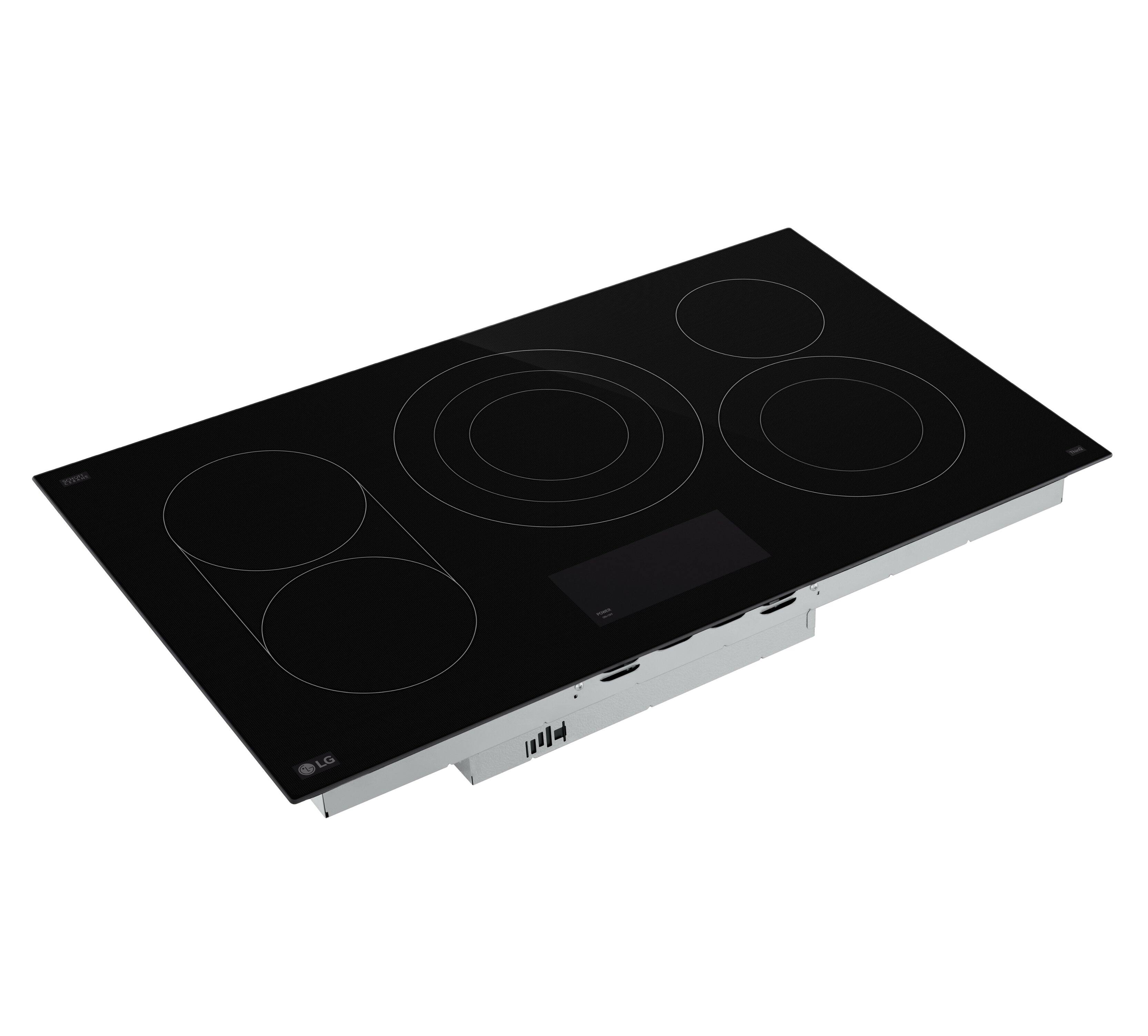 Alt View 5. LG - 36" Built-In Electric Smart Cooktop with 5 Elements, Backlit SmoothTouch Glass Controls and 3.6kW Triple Element - Black.