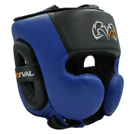 Front. RIVAL - Rival Boxing RHG30 Mexican Training Headgear - Large - Black/Blue - Black/Blue.