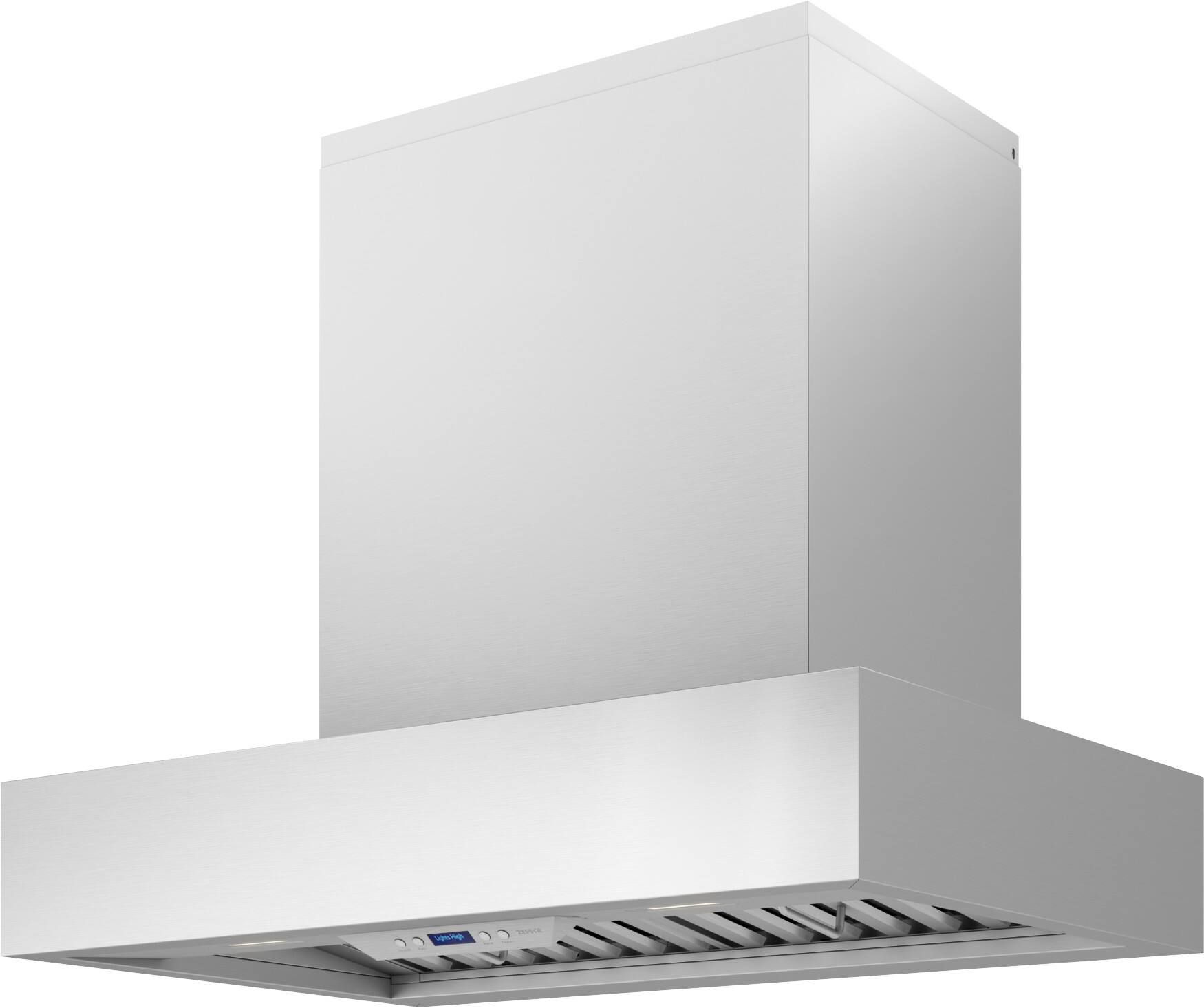 Angle. Zephyr - Roma Pro 36 in. 750 CFM Wall Mount Range Hood with LED Light - Stainless Steel.