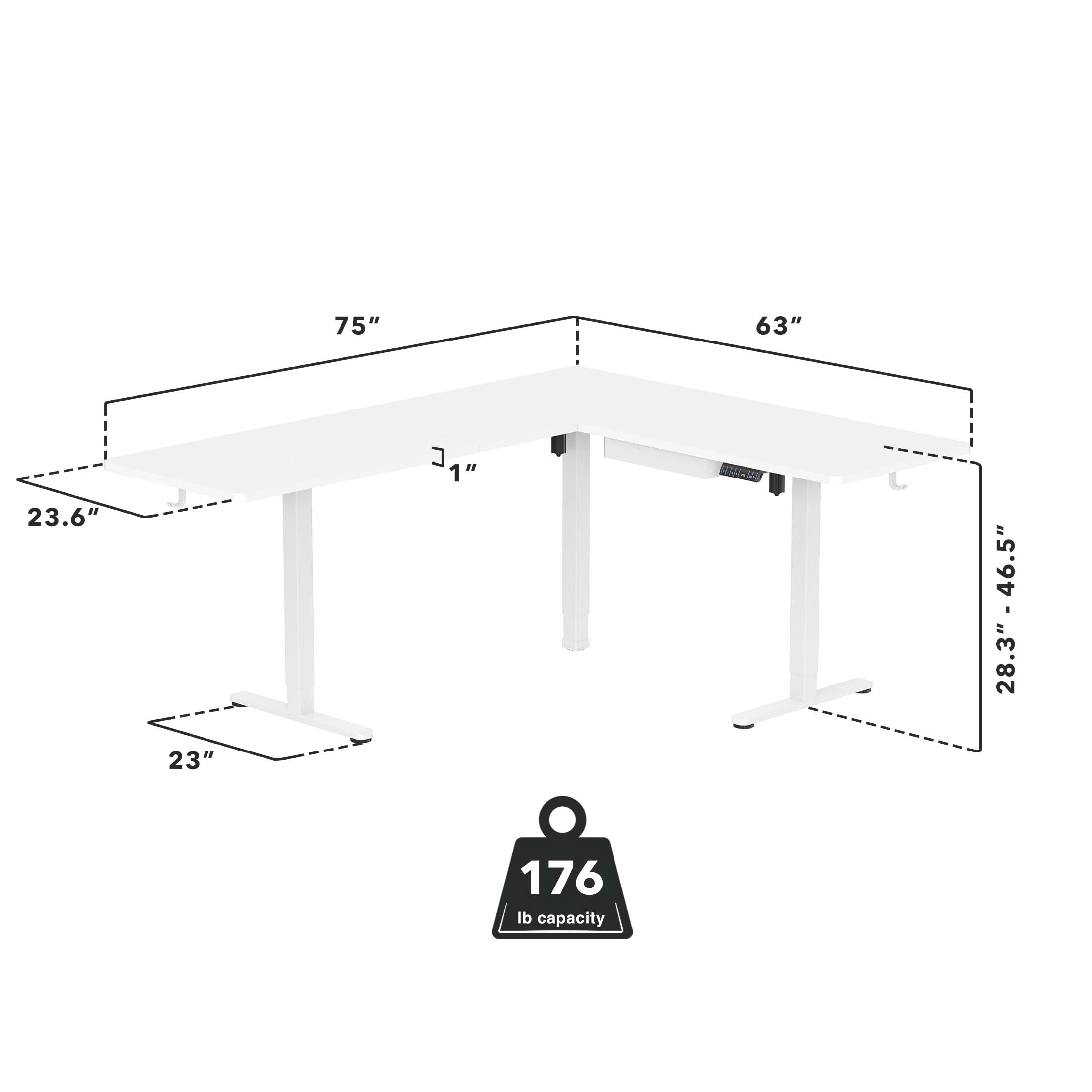 75" 63" 23.6" 23" 1" 1 ROE 28.3" - 46.5" 176 lb capacity