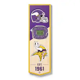 YouTheFan - Minnesota Vikings 6'' x 19'' 3D StadiumView Banner - Multicolor