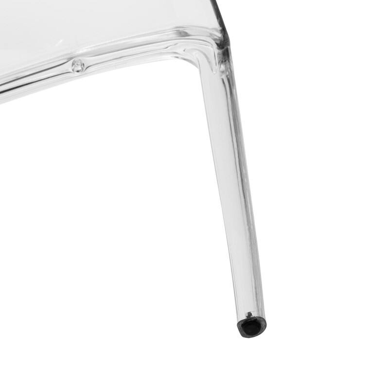 Alt View 4. LeisureMod - Murray 4-Pieces Modern Plastic Dining Chair with Transparent Design Fully Assembled - Clear.