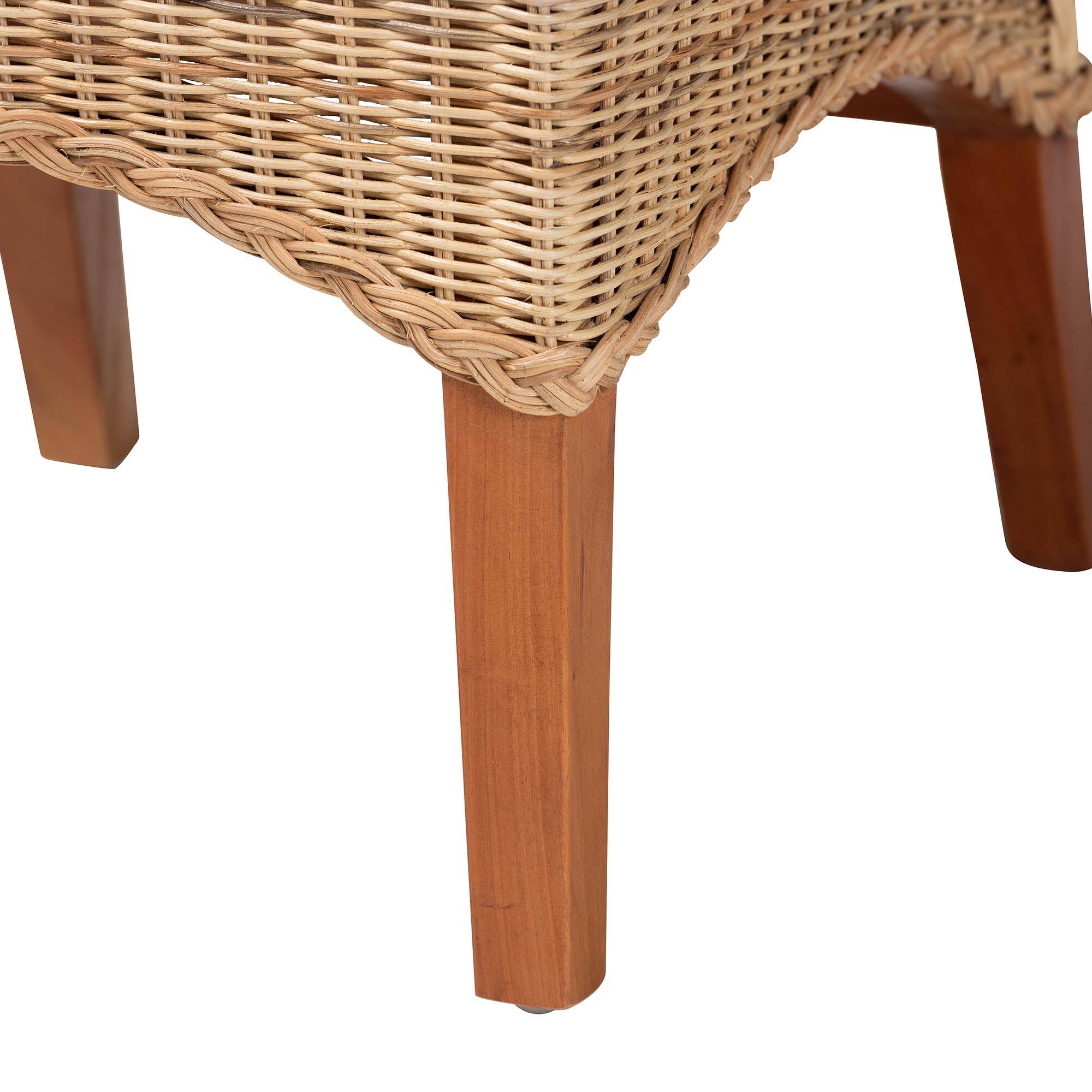 Alt View 2. bali & pari - bali & pari Dyna Natural Rattan Dining Chair - Handwoven Wicker Side Chair with Removable Cushion and Loop Backrest - Natural.
