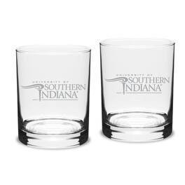 Jardine - Southern Indiana Screaming Eagles 14oz. Classic Double Old Fashion Glass Set - Multicolor