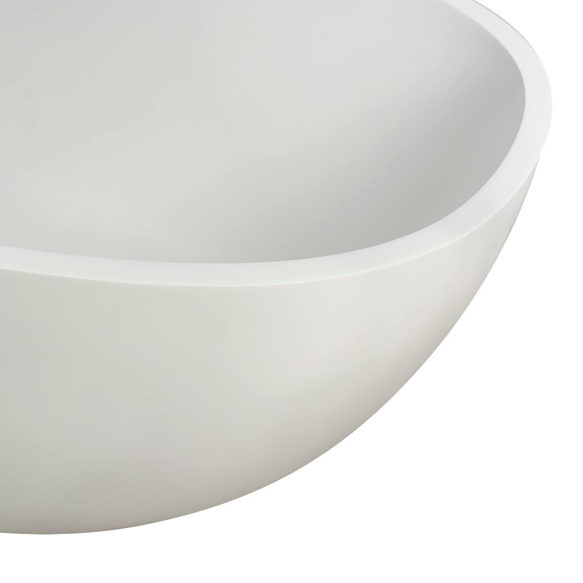 Alt View 10. Loheer - Loheer 65.2 in Freestanding Solid Surface Soaking Bathtub Matte White Oval Center Drain - Matte White.