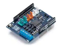 Arduino - A000079 Motor Shield Rev3 allows drive DC and stepper motors, relays and solenoids.