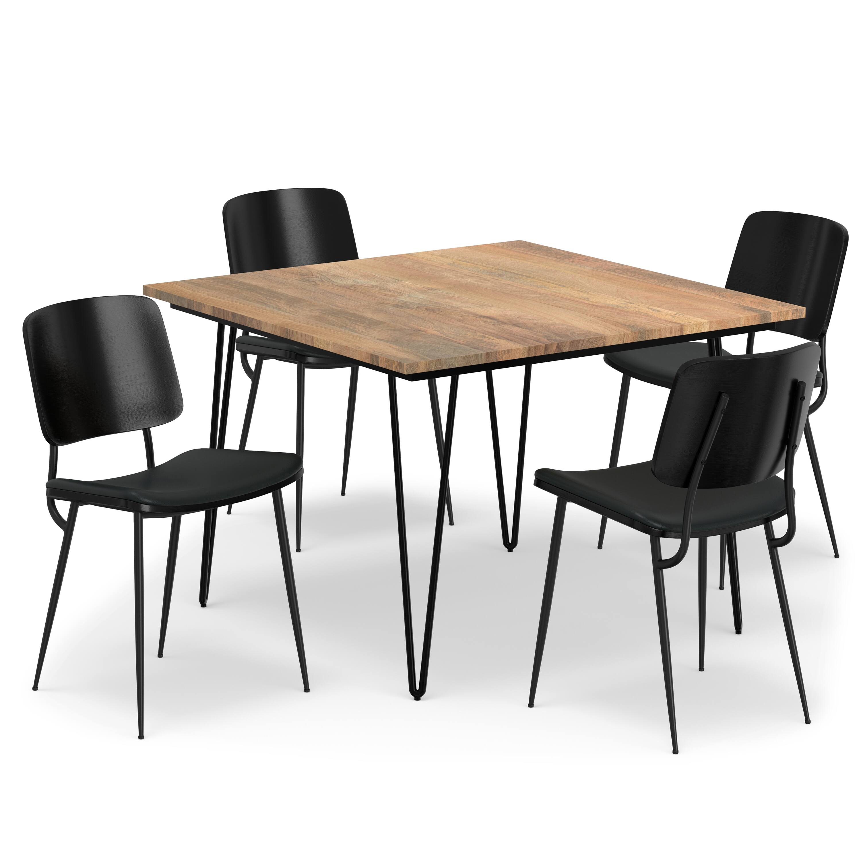 Alt View 2. Simpli Home - Hayley / Hunter 5-Piece Dining Set - Black.
