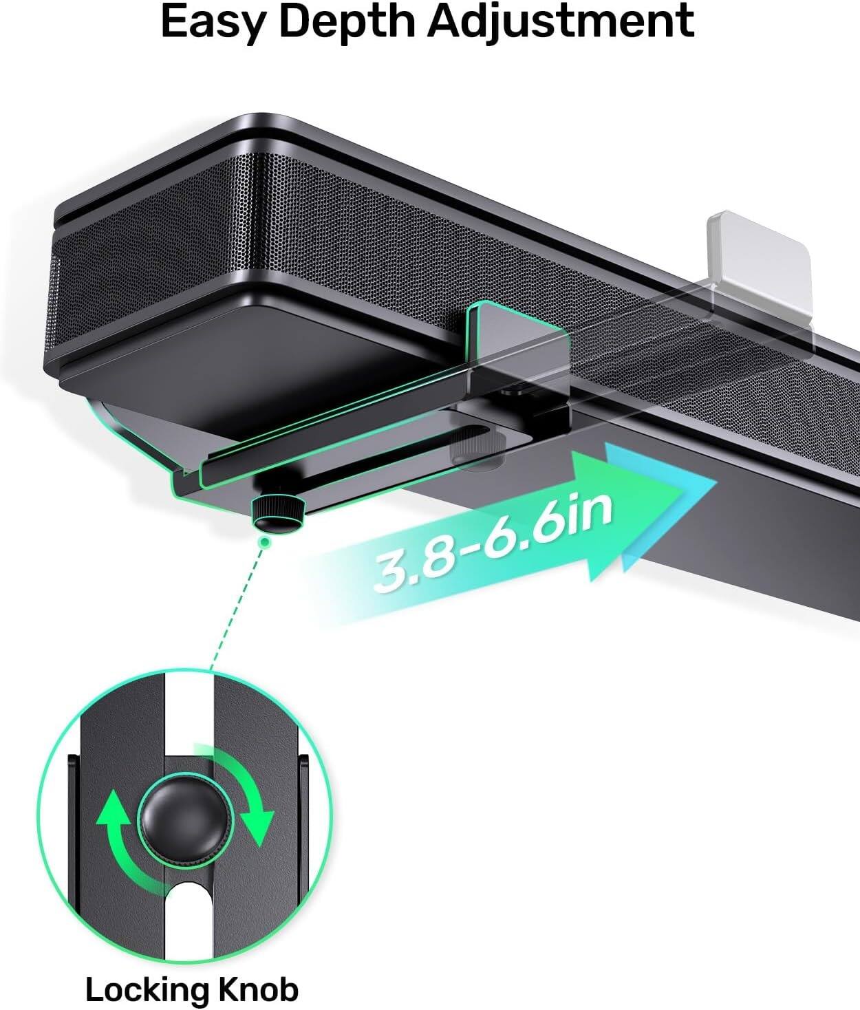 Easy Depth Adjustment  
3.8-6.6in  
Locking Knob
