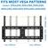 FITS MOST VESA PATTERNS (mm): 200x200, 300x200, 300x300, 400x200, 400x300, 400x400, 600x400
min: 200mm
max: 600mm
min: 200mm
max: 400mm