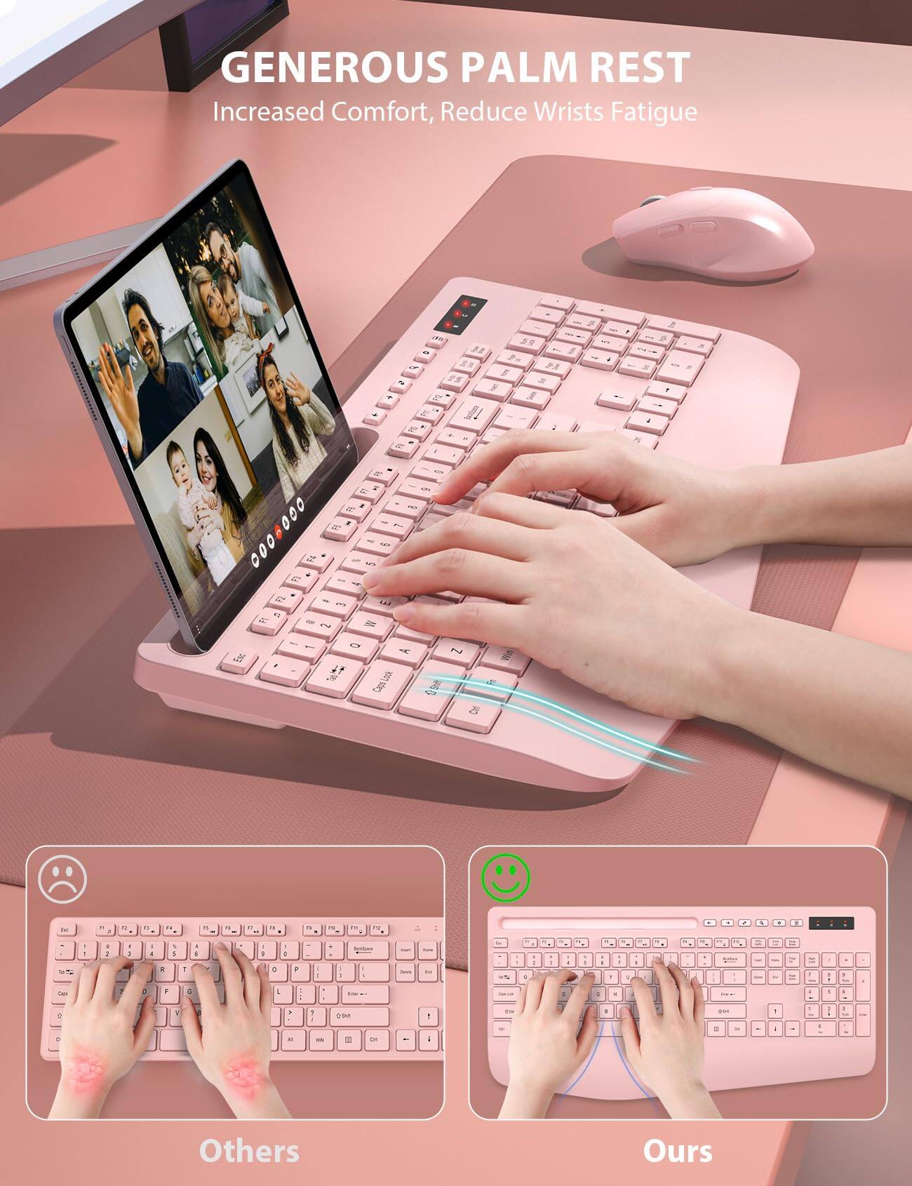 GENEROUS PALM REST  
Increased Comfort, Reduce Wrists Fatigue
