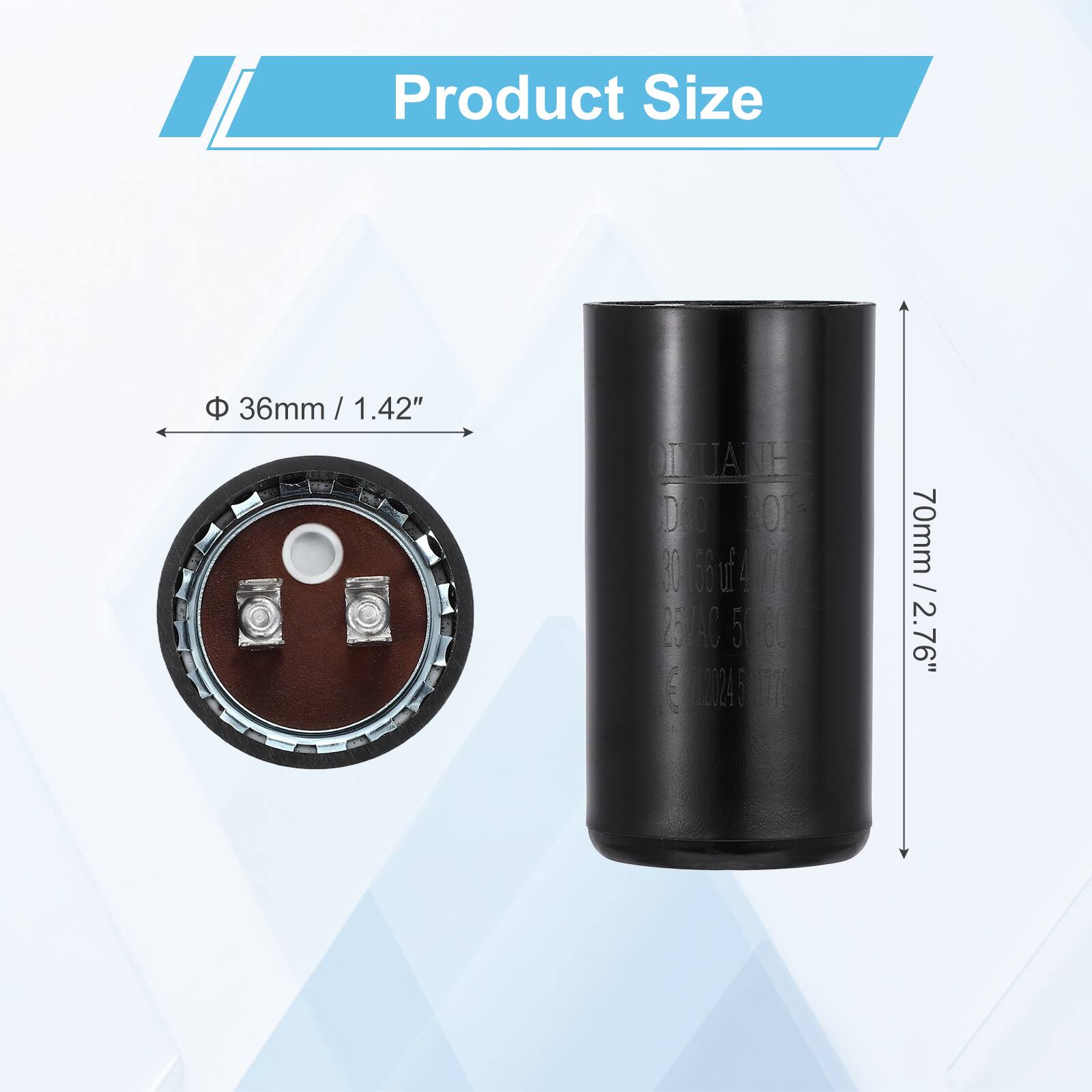 Product Size  
36mm / 1.42"  
70mm / 2.76"