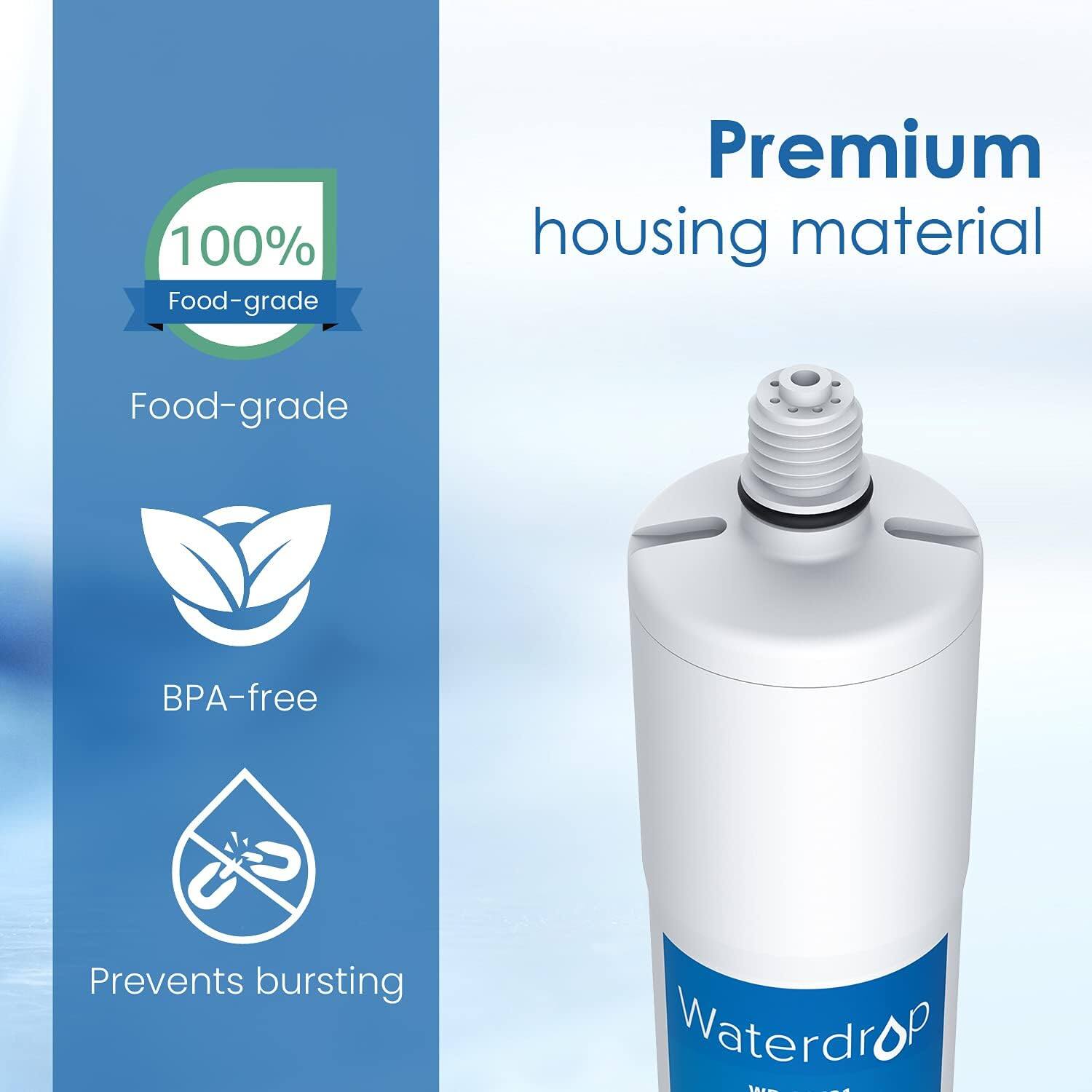 100% Food-grade, Premium housing material, Food-grade, BPA-free, Prevents bursting, Waterdrop
