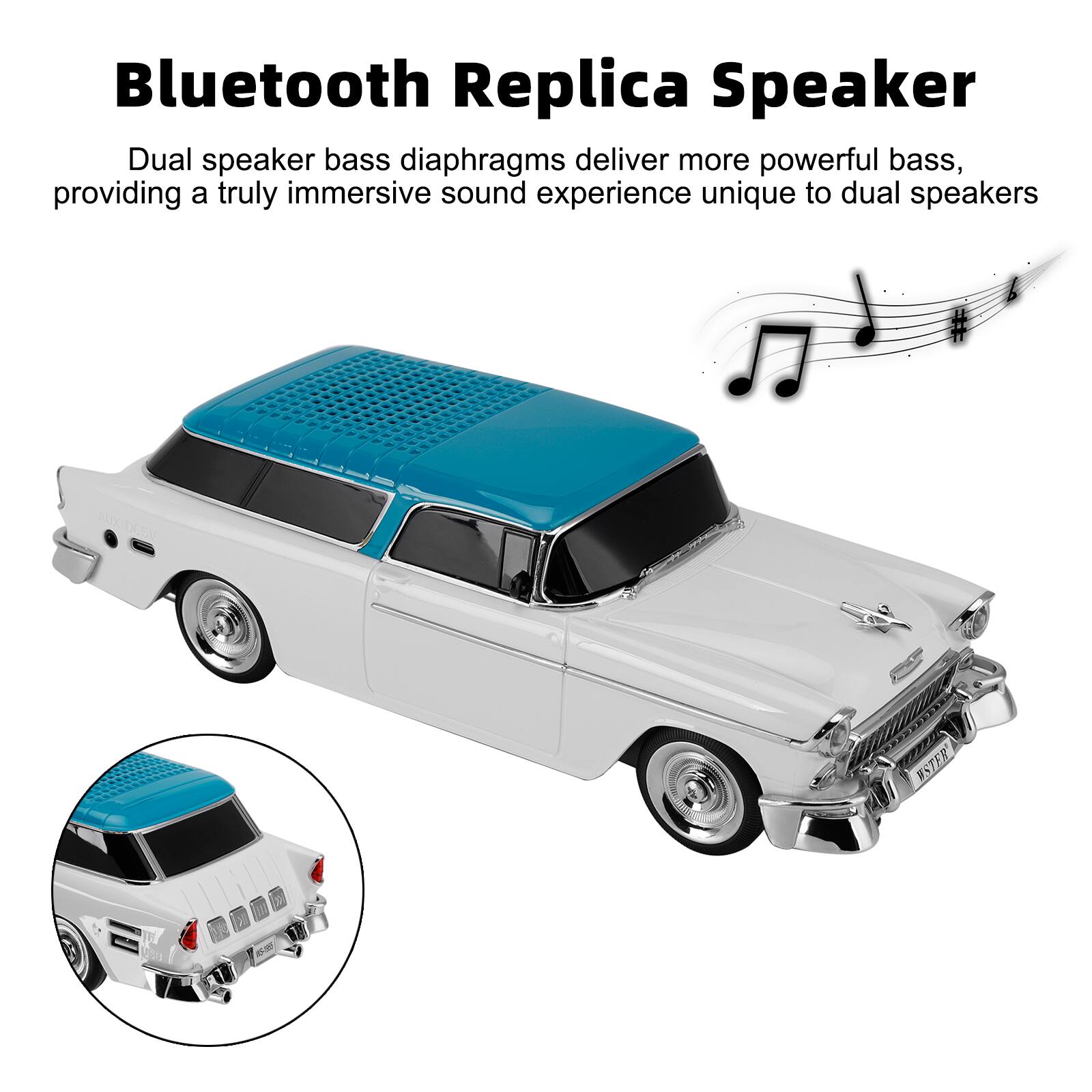 Bluetooth Replica Speaker

Dual speaker bass diaphragms deliver more powerful bass, providing a truly immersive sound experience unique to dual speakers