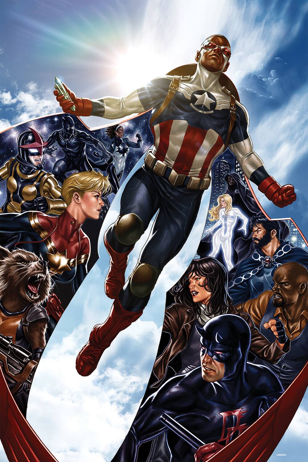 Alt View 1. PopMarket - Marvel Avengers Captain America 300pc 18x12 in 3D Lenticular Puzzle   - COLLECTIBLES - Multicolor.