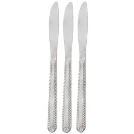 Gibson - Home Tustin 3 Piece Stainless Steel Dinner Knife Flatware Set - Silver
