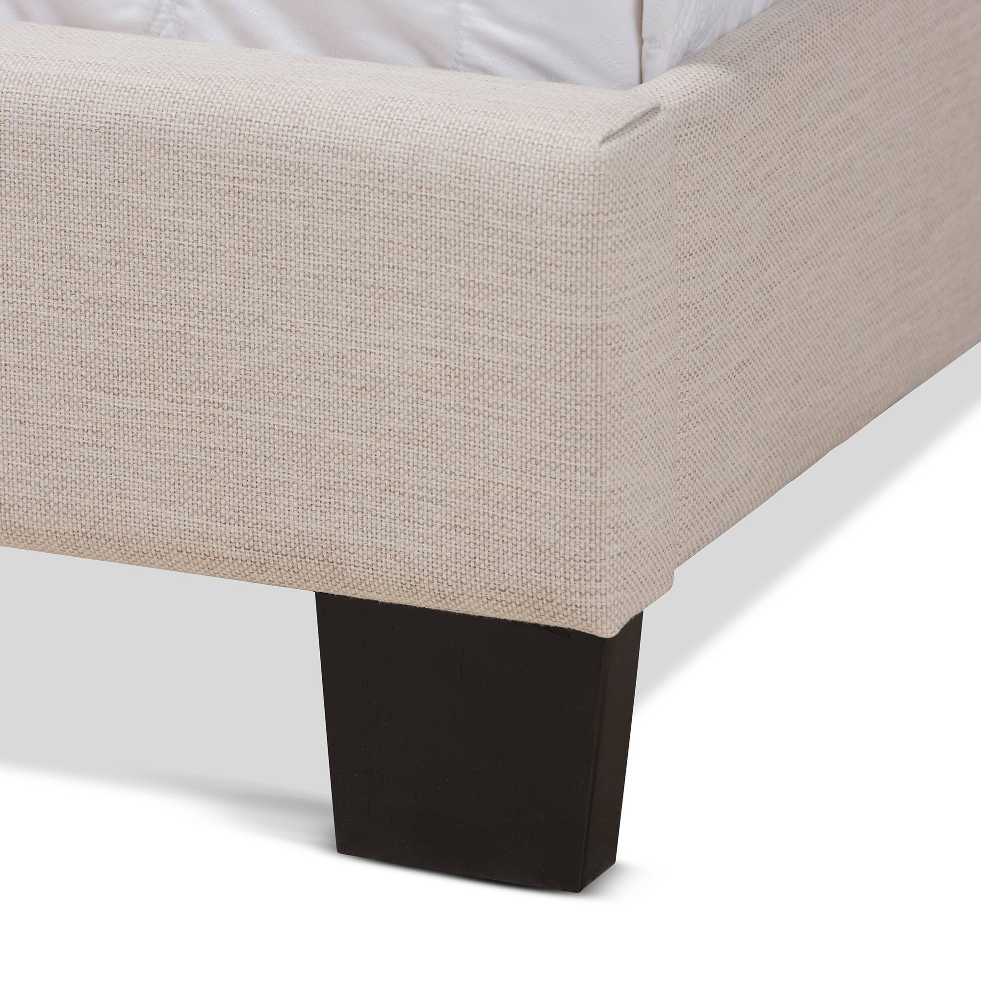 Alt View 1. Baxton Studio - Lisette Modern and Contemporary Fabric Upholstered Bed - Beige.