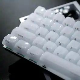 Womier - Jelly Keycaps,Ceramic Keycaps Style MDA Profile,Transparent Side Printed for Cherry MX Gateron Mechanical Keyboard - White