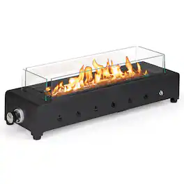 SKONYON - Tabletop Propane Fire Pit with Glass Rocks Strong Heat Output and Compact Modern Design