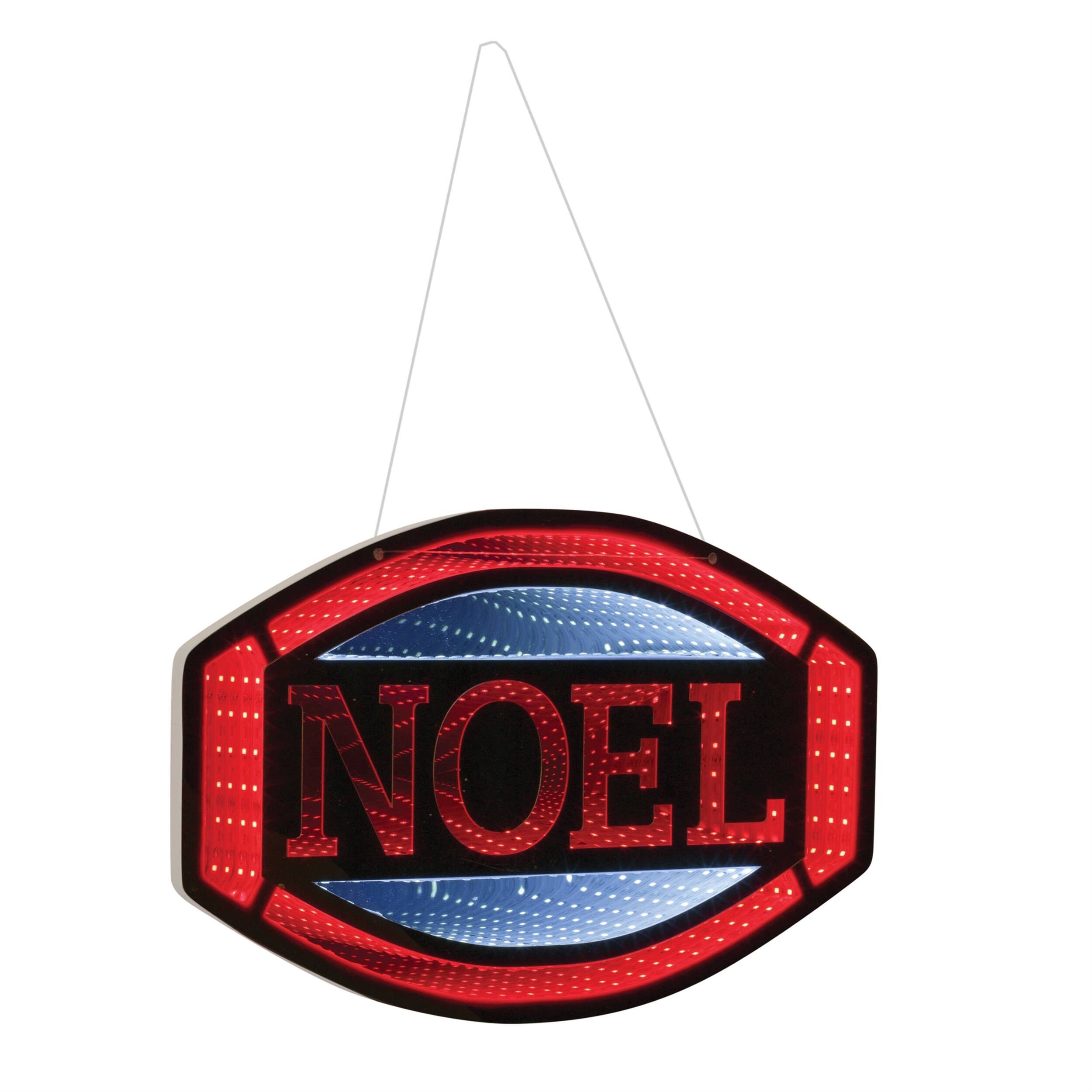 Left. BreeBe - "Noel" Holiday Ekkolight Sign 15.74"L - Red, White.