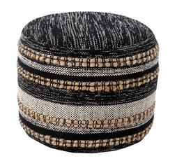 Hivvago - 18 Inch x 18 Inch x 14 Inch Inch Pouff Ottomans - Black, White