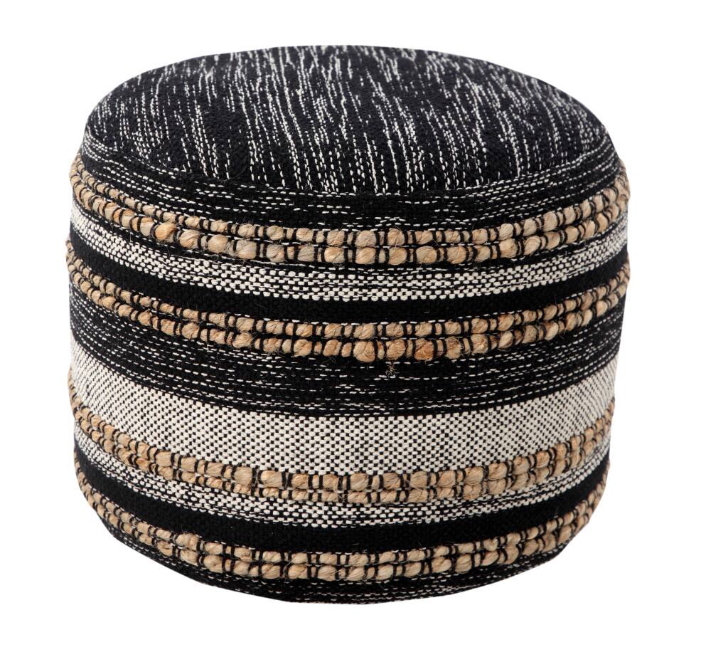 Front. Hivvago - Hivvago 18 Inch x 18 Inch x 14 Inch Inch Pouff Ottomans - Black, White.