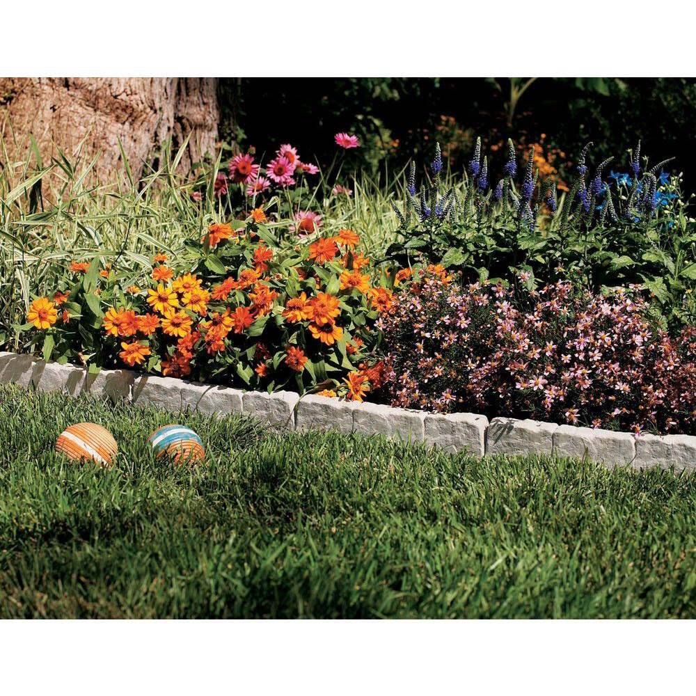 Alt View 5. Suncast - Suncast 10 Piece Landscape Design Border Decorative Rock Stone Edging (4 Pack) - Gray.