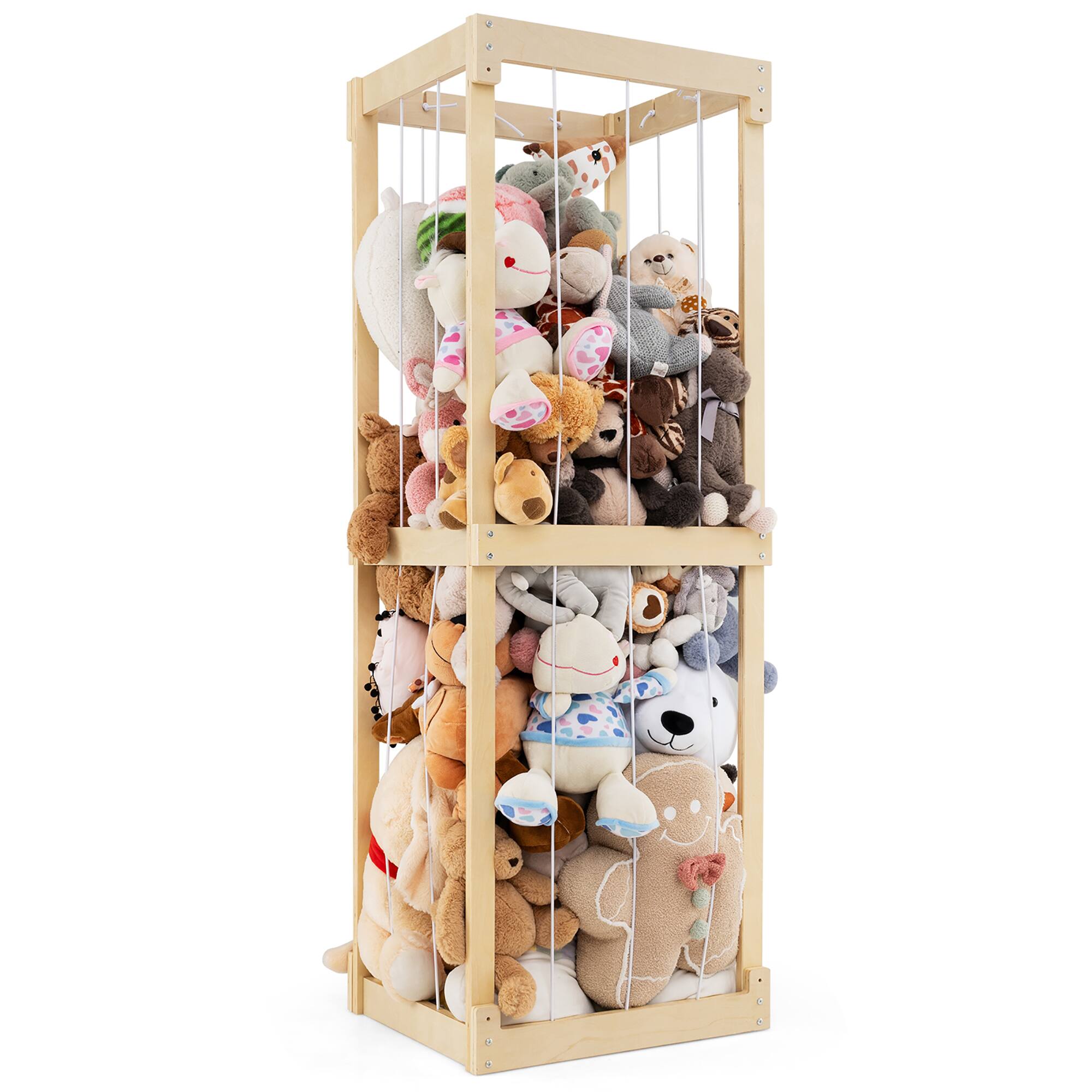 Alt View 9. Gymax - Gymax 300L Large Stuffed Animal Storage Space-saving Toy Storage Organizer w/Open Top Natural - Natural.