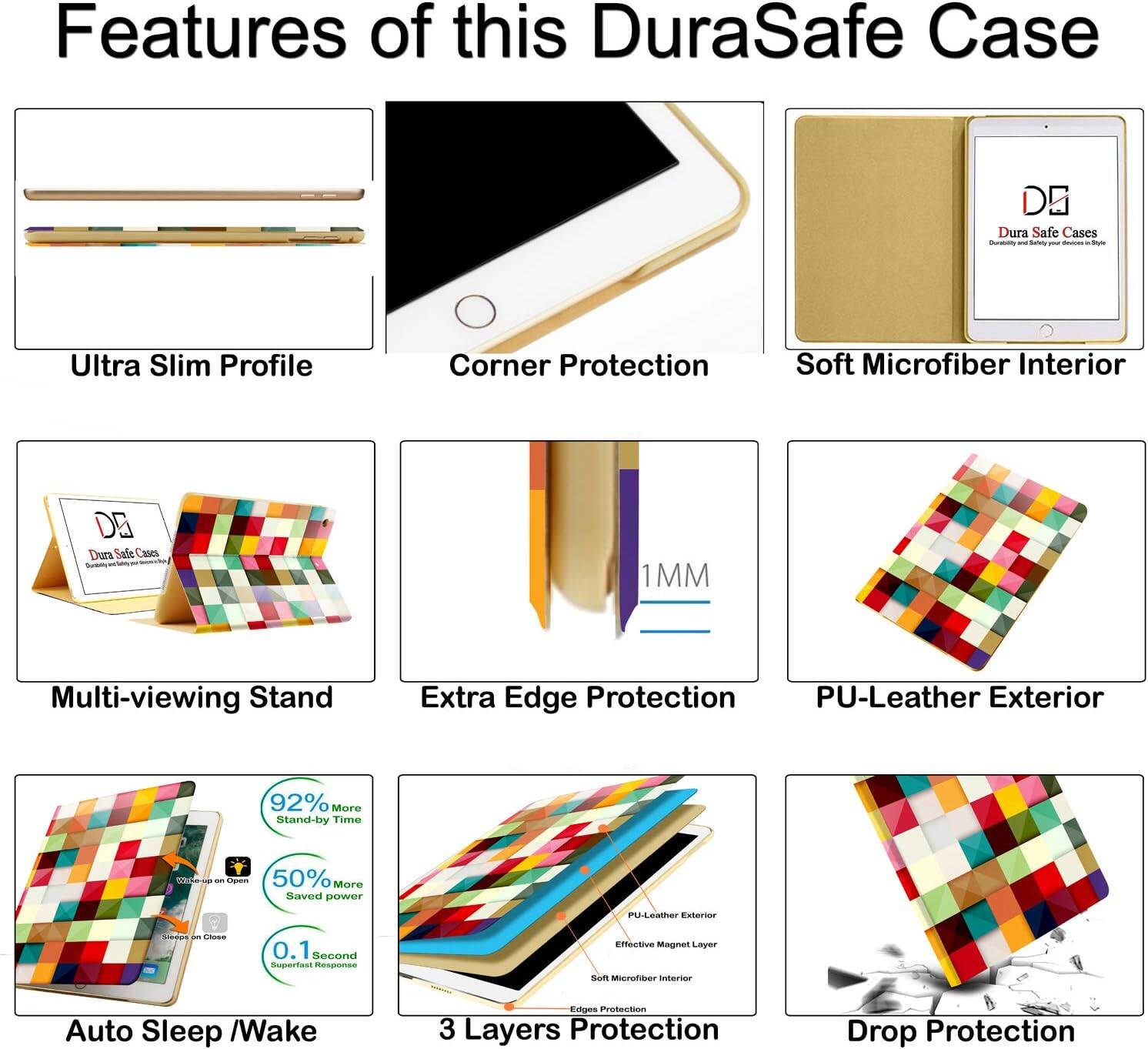 Features of this DuraSafe Case

- Ultra Slim Profile
- Corner Protection
- Soft Microfiber Interior
- Multi-viewing Stand
- Extra Edge Protection
- PU-Leather Exterior
- 92% More Stand-by Time
- 50% More Saved Power
- Auto Sleep / Wake
- 3 Layers Protection
- Drop Protection