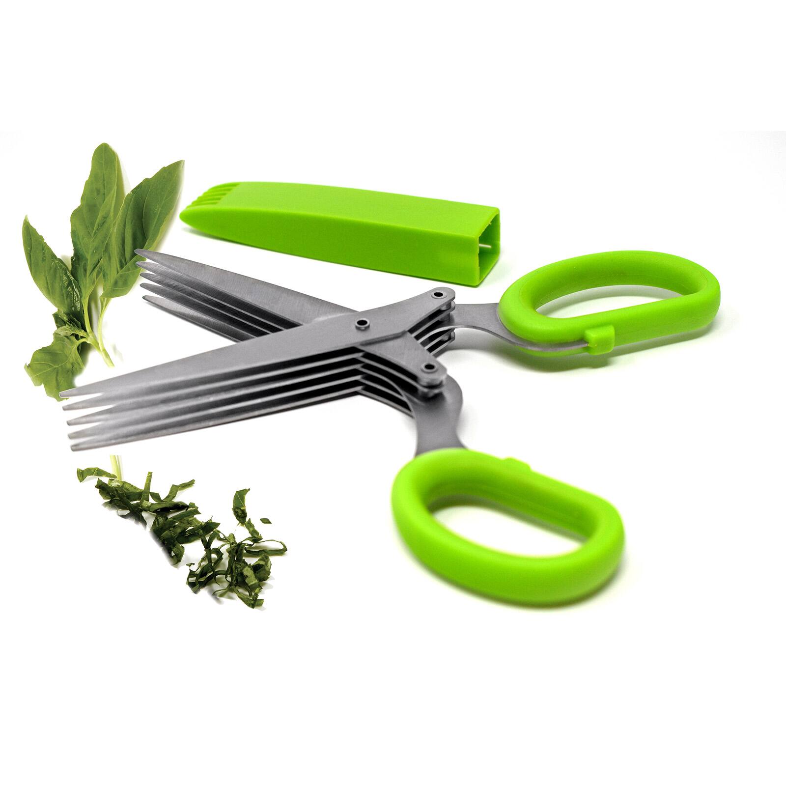 Alt View 7. Norpro - Multi Blade Herb Shears with Storage Sheath - Green.