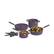 Front. Bella - Fits-anywhere Kitchenware: 9-Piece Store More Ceramic Nonstick Cookware Set - Plum.
