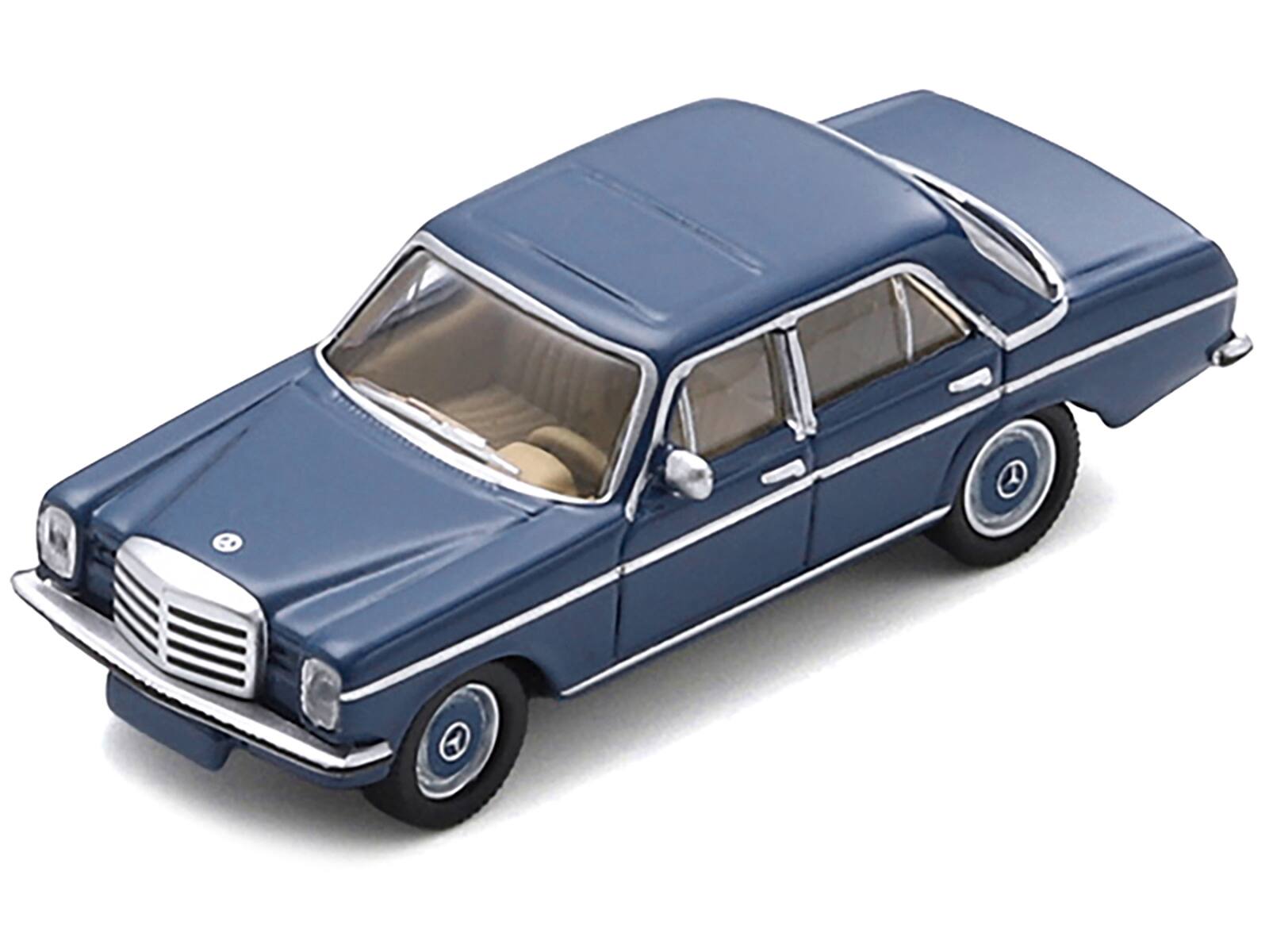 Angle. Schuco - Mercedes-Benz /8 (W114) Sedan Blue 1/87 (HO) Diecast Model Car by Schuco - Blue.