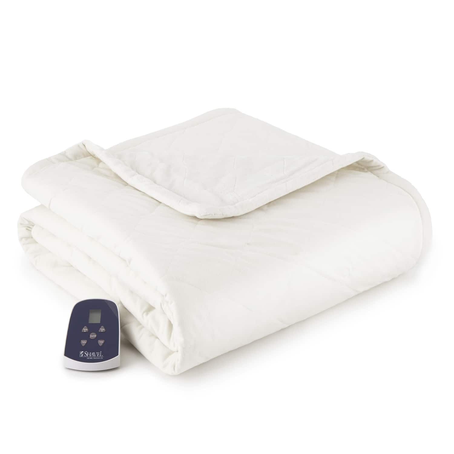 Shavel Home Products - Micro Flannel Reverse to Ultra Velvet Electric Throw, One Size - Vanilla