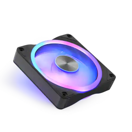 Front. NZXT - NZXT F120U Ultra RGB Fan - 120mm PWM - Black - Black.