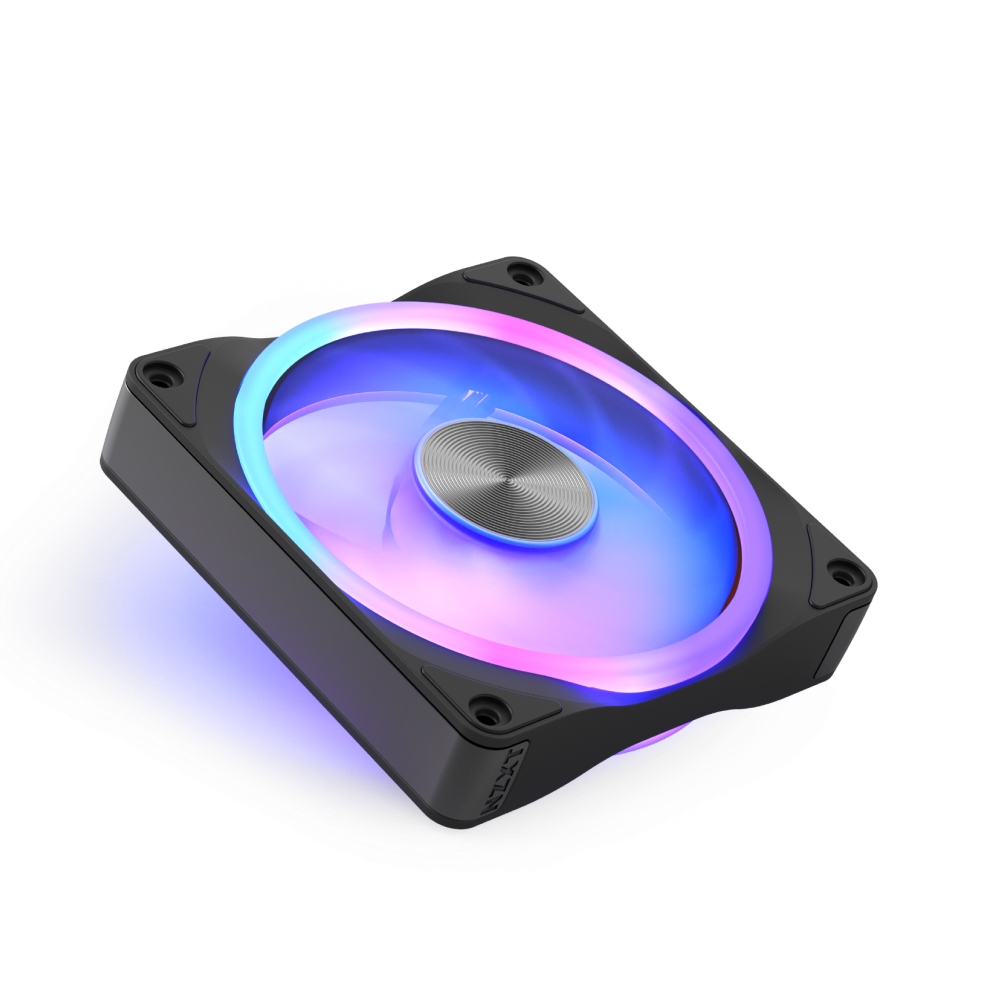 Front. NZXT - NZXT F120U Ultra RGB Fan - 120mm PWM - Black - Black.
