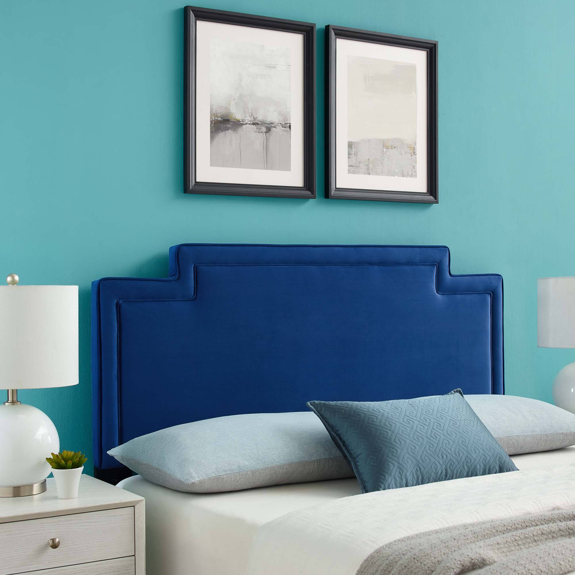 Alt View 2. Modway - Transfix Performance Velvet King/California King Headboard by Modway - Navy.