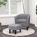 Angle. Costway - Barrel Club Curved Back Chair with Ottoman Set and Removable Seat Cushion - Gray.