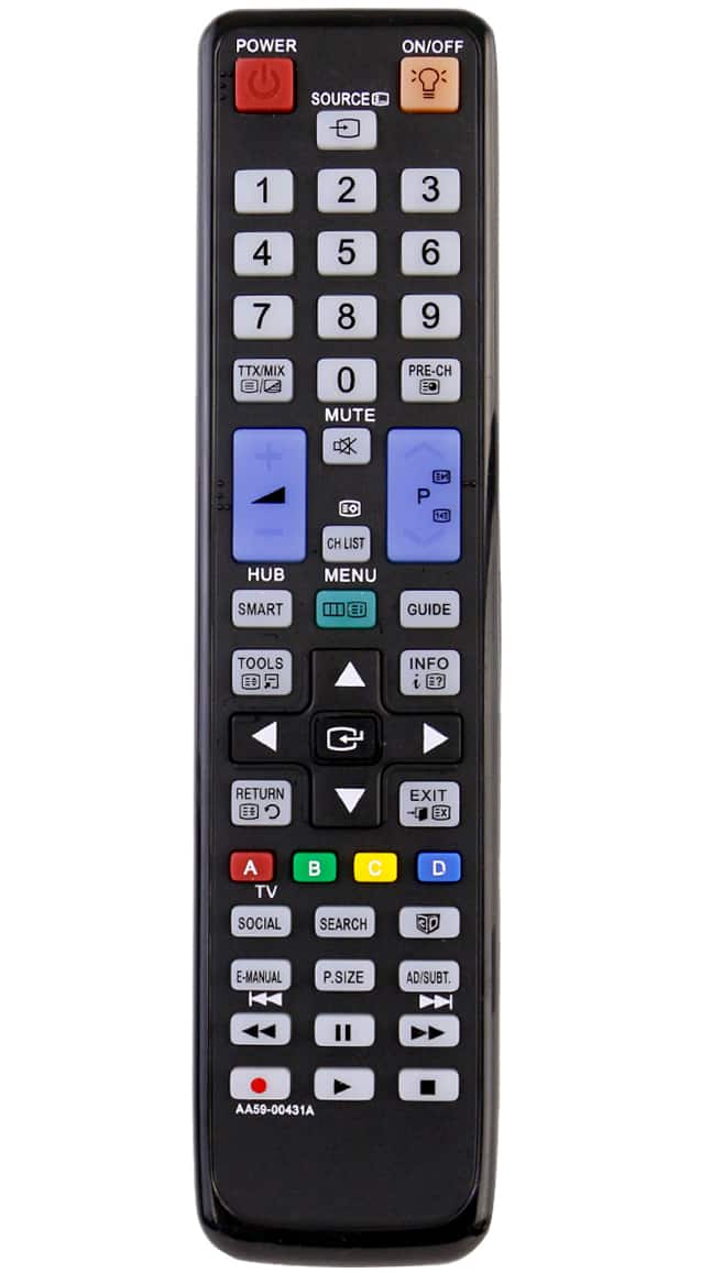 VINABTY - New AA59-00431A Replaced Remote Fits for Samsung TV UE46D6530WK UE55D6530WK UE32D6505 UE32D6510 UE55D6750WK - Black
