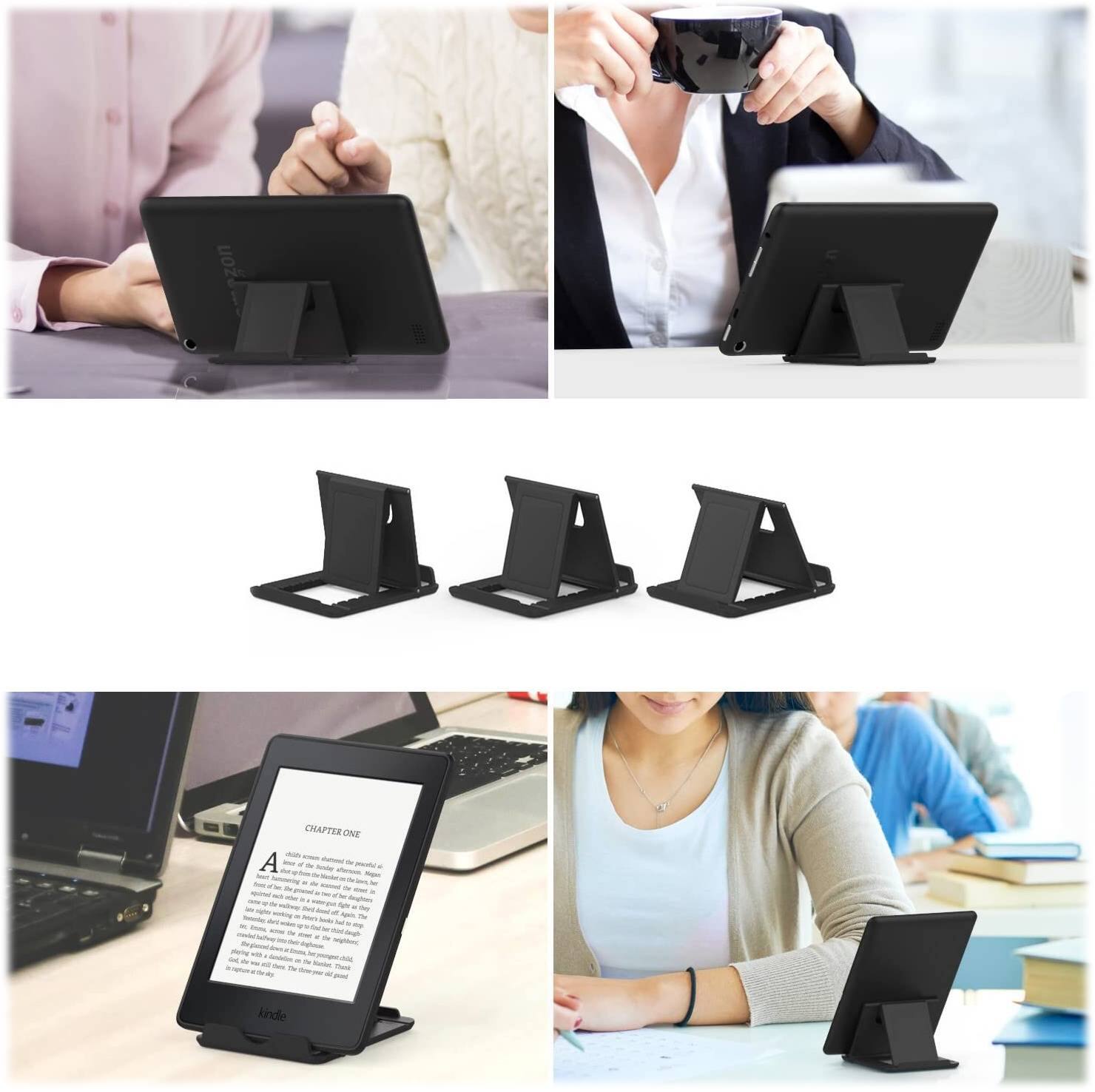 Alt View 14. SaharaCase - Foldable Stand for Most Cell Phones and Tablets up to 10" - Black.