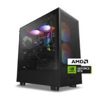 NZXT Player: Two - Gaming Desktop - AMD Ryzen 7 7700X - 32GB RAM NVIDIA - GeForce RTX 4070 Super - 1TB NVMe SSD - Black - Front_Zoom