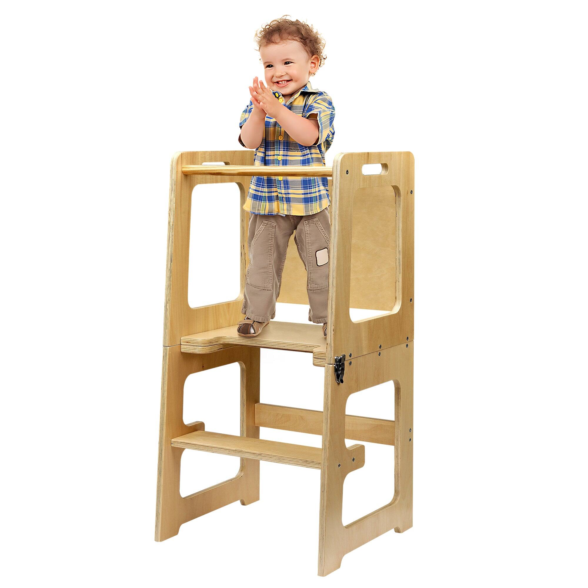 Alt View 5. Vecelo - Foldable Baby Climbing Toy Wooden Montessori Climbing Frame With Drawing Board.