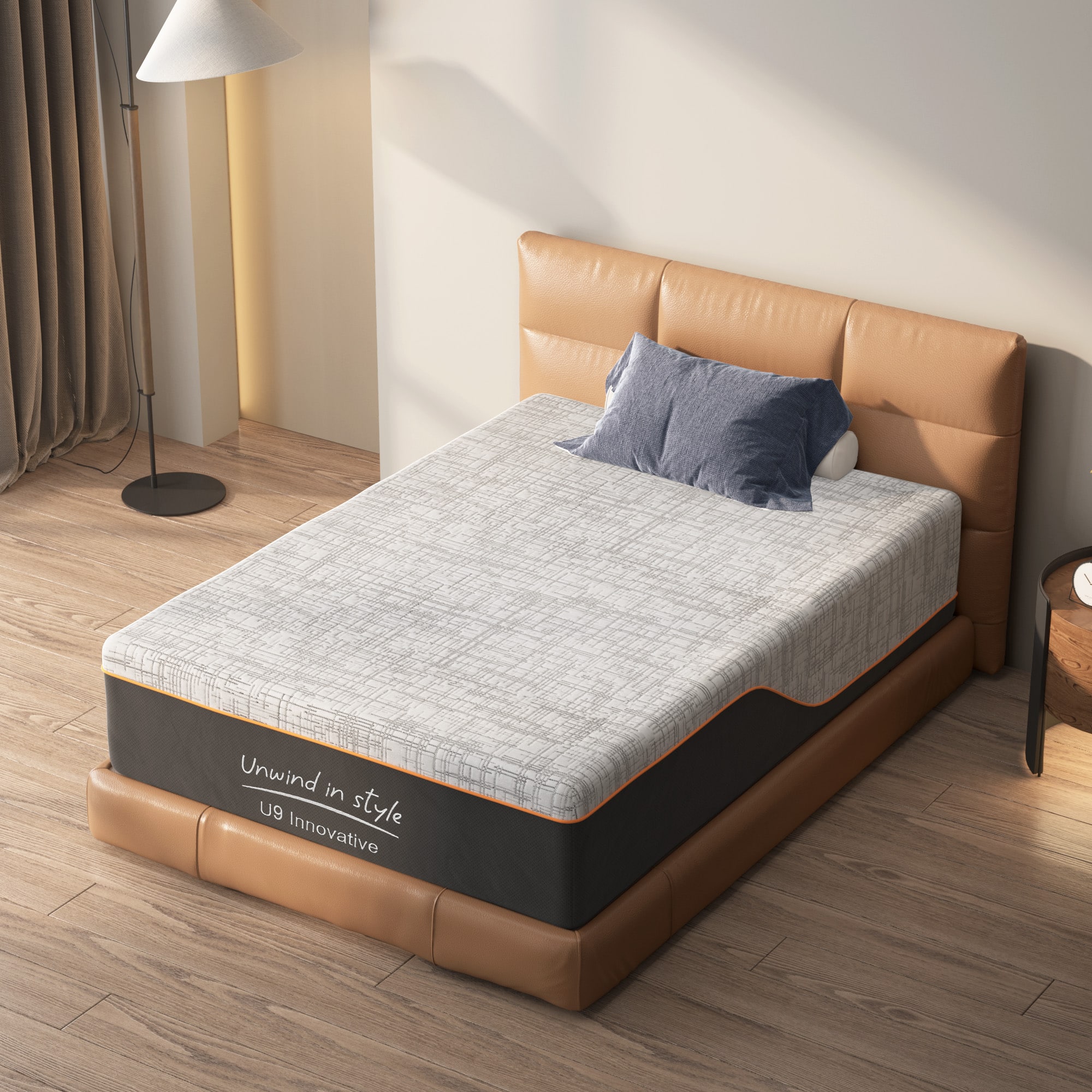 Glintex - 10-Inch Twin Gel Memory Foam Mattress, Medium Firm, CertiPUR-US Certified, Cooling, Washable Cover - Gray