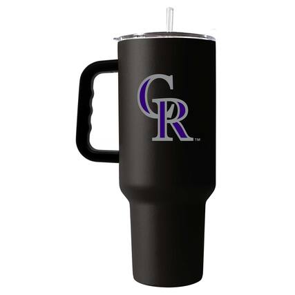 Front. Logo Brands - Colorado Rockies 40oz. Travel Tumbler with Handle - Multicolor.