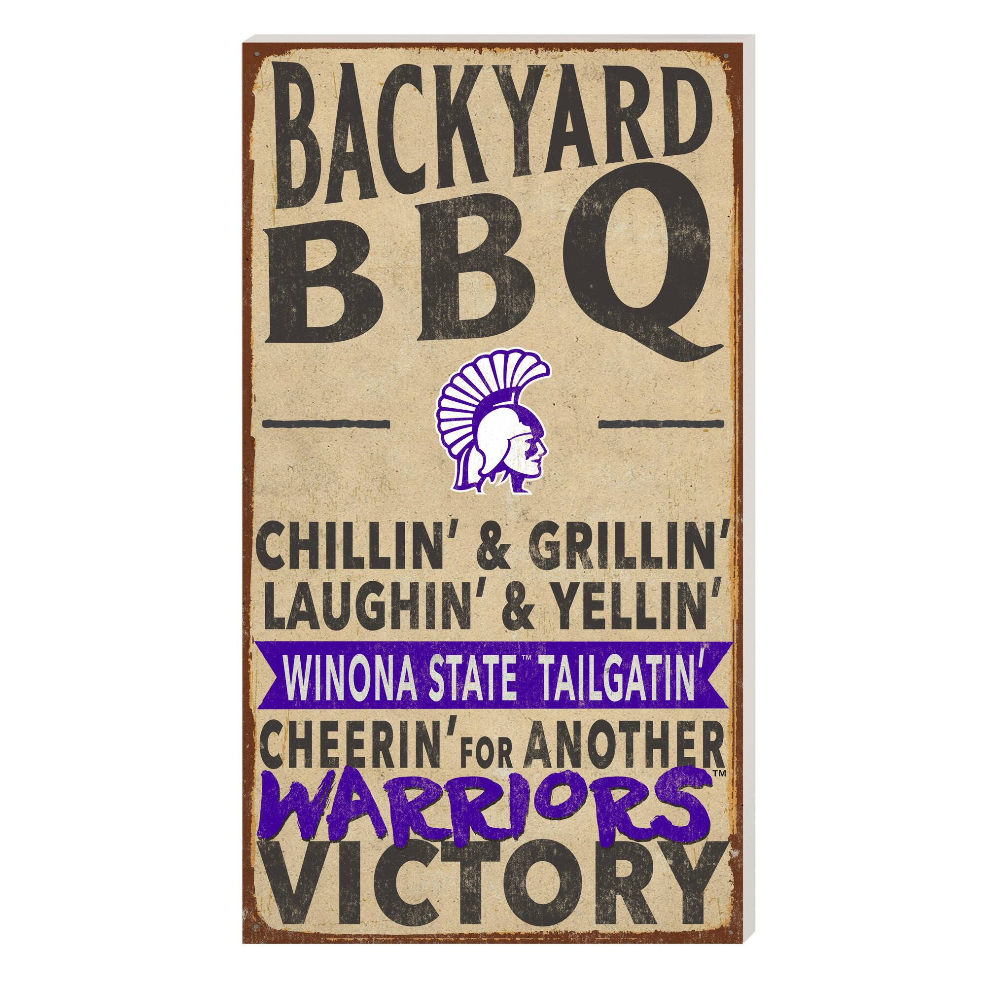 Winona State Warriors 11'' x 20'' Indoor/Outdoor BBQ Sign