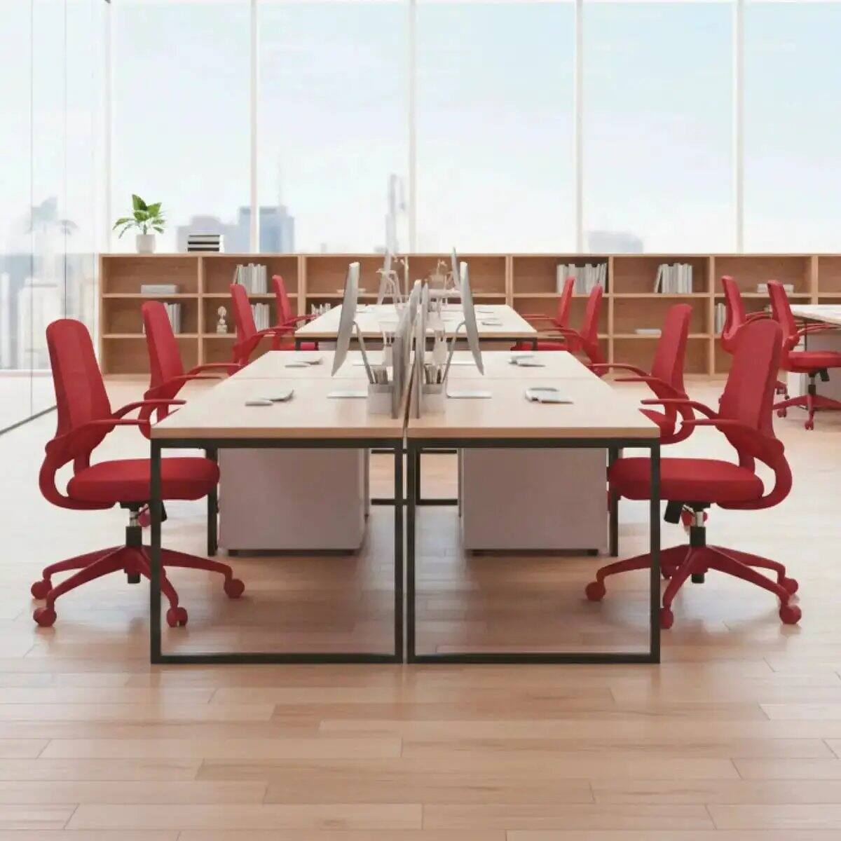 Alt View 3. Platinum-Level - Ergonomic Home Office, Mesh Back, Integrated Molded Foam, Red - Red.