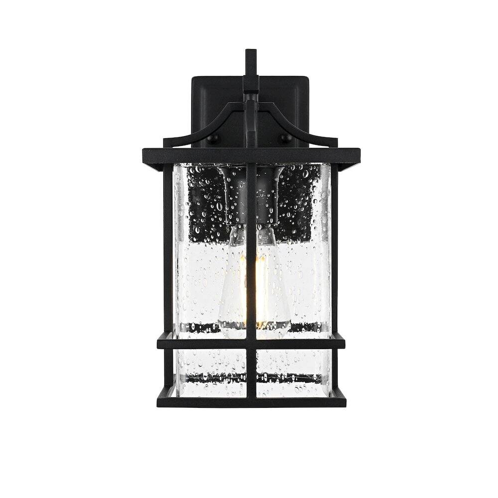 Back. Elegant Lighting - Miller 7 inch Outdoor Pendant in Black - Black.