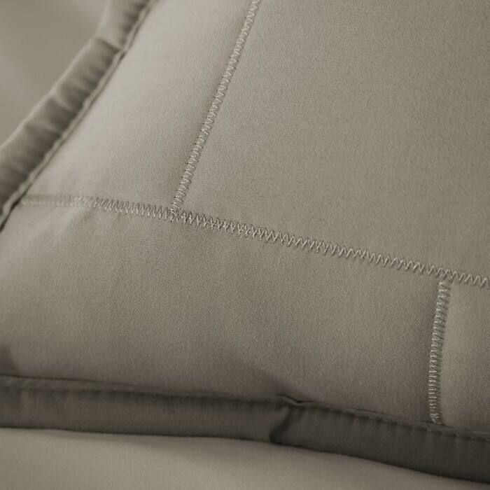 Alt View 1. Hivvago - Twin/Twin XL Modern Brick Stitch Microfiber Reversible 2 Piece Comforter Set in Taupe - Taupe.